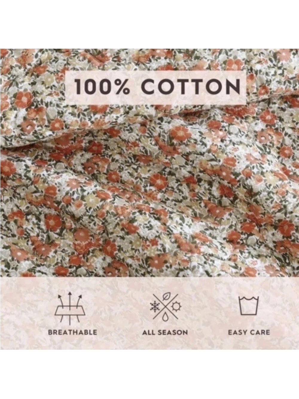 Laura Ashley ~ Full/Queen Loveston 3pc Quilt Set ~ 100% Cotton ~Reversible